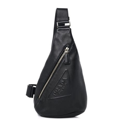 prada vitello daino sling|PRADA Vitello Daino Logo Embossed Cross Sling Backpack.